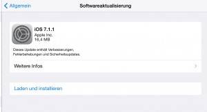 iOS 7.1.1 fürs iPad 3