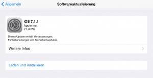 iOS 7.1.1 Update iPad mini