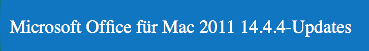Update für office:mac 2011