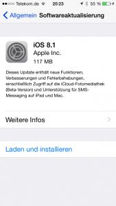 iOS 8 auf iPhone 5S