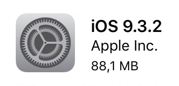 Neue iOS Version 9.3.2 verfügbar