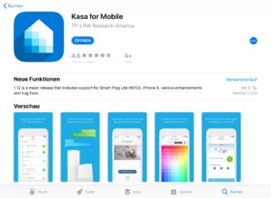 Kasa App für iOS nur im iPhone-Format