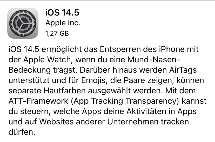 iOS 14.5 zum Download bereit